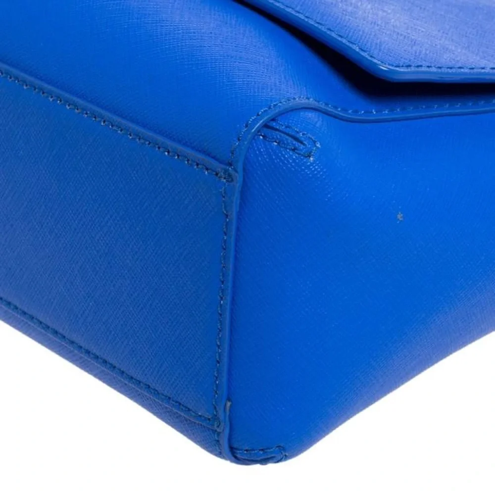 Kate Spade Blue Leather Bow Flap Crossbody Spacious Shoulder Bag 👜 Fits📱💄💵 - Picture 9 of 16